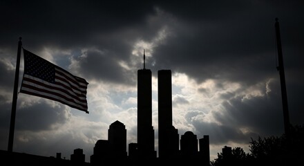 Silhouette Pays Homage to 9/11 New York Towers Banner
