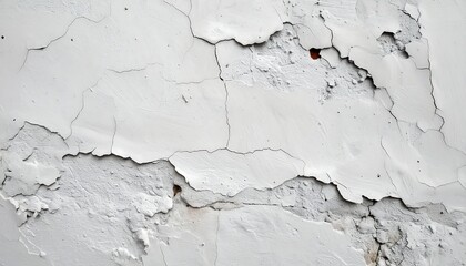 Cracked white plaster wall