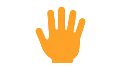 Orange hand icon on black background (3)
