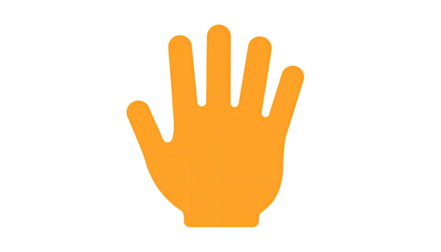 Orange hand icon on black background (3)
