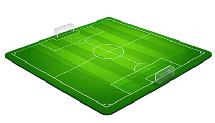 Isometric view of a soccer field