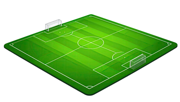 Isometric view of a soccer field