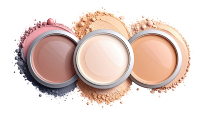 Cosmetic powder shades, top view