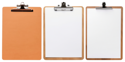 PNG Three clipboards with blank papers, element set on transparent background