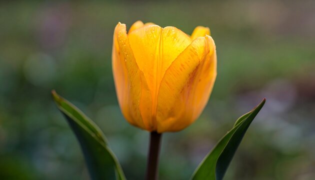 Close-up of vibrant yellow tulip