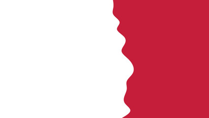 Dynamic abstract background featuring a wavy red shape contrasting against a clean white backdrop, ideal for modern design and presentation templates.