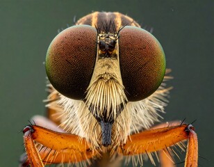 Intricate Macro Of A Robber Fly's Compound Eye