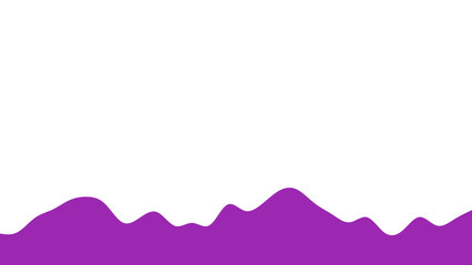 Vibrant purple wavy liquid shape forming an abstract border on a clean white background. Ideal for modern design, presentations, or graphic resources.