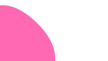 Vibrant pink abstract curve on a clean white background, creating a modern graphic design element with ample copy space for text or branding.