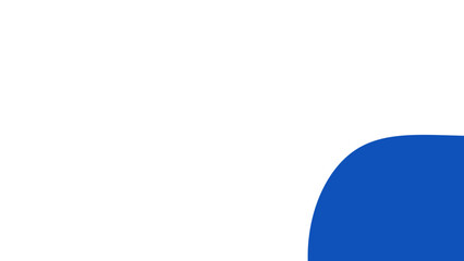 Clean and minimalist abstract background featuring a curved blue shape on a white canvas. Ideal for presentations, banners, and modern designs.