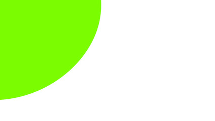 Vibrant green curved shape on a clean white background, offering a fresh, modern, and spacious design element perfect for branding, presentations, or digital layouts.