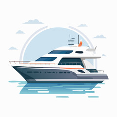 Modern luxury motor yacht sailing on the ocean, a symbol of wealth and exclusive travel