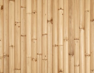 Close-up of light beige bamboo stalks arranged vertically