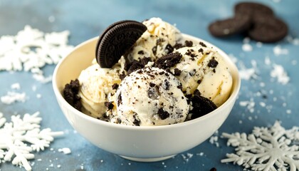 Creamy ice cream with cookies (1)