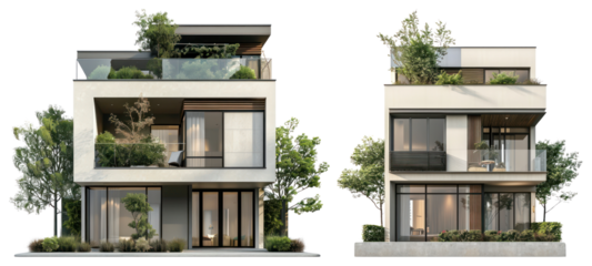 PNG Modern eco-friendly architectural design, element set on transparent background