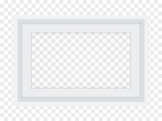 White Rectangular Picture Frame – Minimalist 3D Photo Frame Mockup Isolated on Transparent Background Vector Illustration