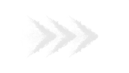 A transparent PNG of white smoke forming a broken zigzag arrow, perfect for digital design, creative projects, and motion graphics.