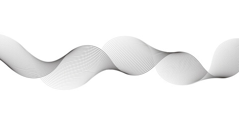 Fototapeta premium Abstract Black White Wave Line Background Vector Design.