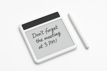 White Electronic Memo Board with Reminder Note and Stylus