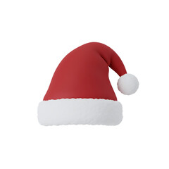 Classic santa hat with fluffy white pom pom