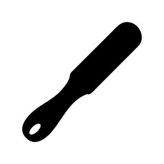 Black silhouette of a foot file rasp for pedicure and foot care