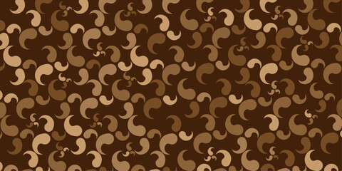seamless pattern with brown colorful fabric textile design. vector overlap circle dots ornament decoration