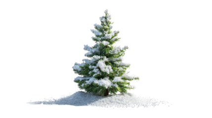 Mini Christmas tree with snow effectTransparent background, PNG file