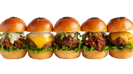 Mini sliders in a rowTransparent background, PNG file