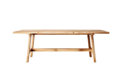 Minimalist wooden office desk,Transparent background, PNG file