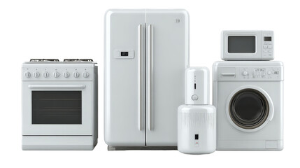 Minimalistic home appliance set,Transparent background, PNG file
