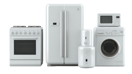 Minimalistic home appliance set,Transparent background, PNG file