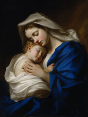 Virgin Mary, Mother of God, Our Lady, Holy Virgin, Mother of God and baby Jesus	