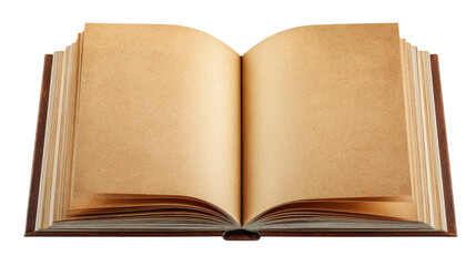 Open notebook with blank pages,Transparent background, PNG file