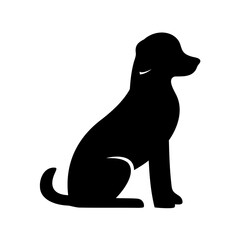 Silhouette of a dog sitting, a simple and elegant black animal graphic