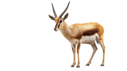 Fototapeta premium Prehistoric antelope standing aloneTransparent background, PNG file