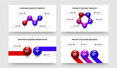 Simple Profile Four Five Two Three Step Diagram Presentation Design Vector Illustration Bundle. Minimal Development 4 5 2 3 Option Chart Frame Layout Set.