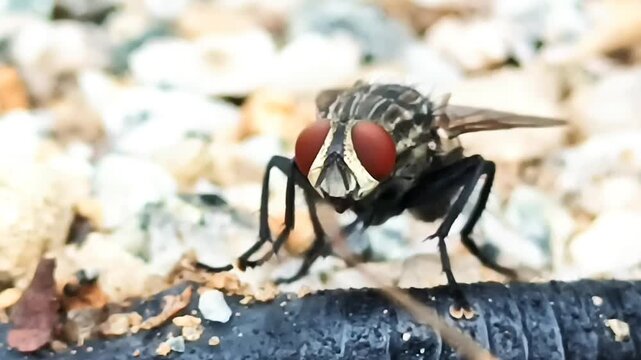 쇠파리의 생생한 움직임 자연 영상