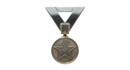 Isolated Medal with Star, Achievement Symbol Award, Achievement Sign, Valor Symbolism, Award