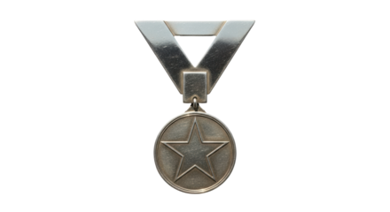 Isolated Medal with Star, Achievement Symbol Award, Achievement Sign, Valor Symbolism, Award