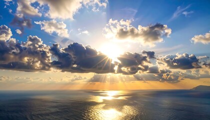Sunset Over Ocean from Clifftop