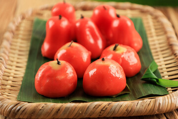Lukchup, Fruit Shaped Mung Beans Cake with Jelly Coating, Thai Dessert