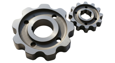 Isolated Metal Gears Mechanical Parts Spare Components Manufacturing Engineering Technology