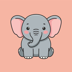 Fototapeta premium Cute Vector of Baby Elephant