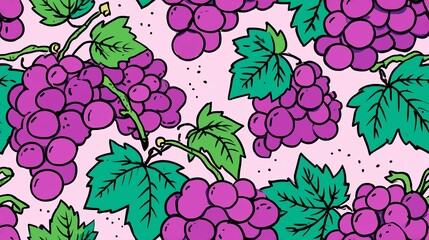 Seamless Pattern Grapes Illustration