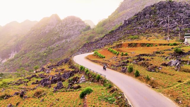 Cinematic Drone Footage of Ha Giang Loop &ndash; Motocross Adventure Through Vietnam&rsquo;s Mountains