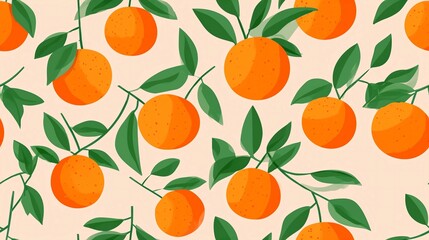 Seamless Pattern Orange Illustration