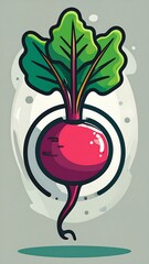 Cartoon beet with vibrant colors