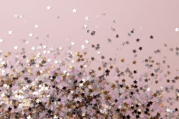 Pink backdrop with scattered glitter stars