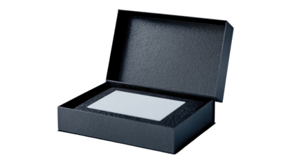 Black box with white rectangle inside