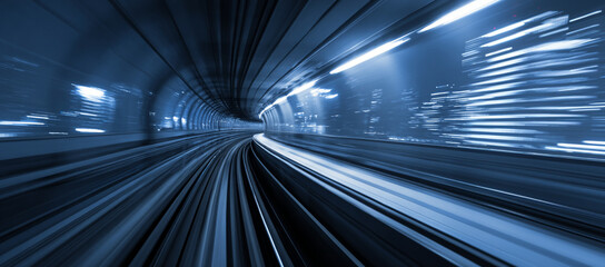 Experience the digital expressway of fiber optic data transfer with vibrant light trails...